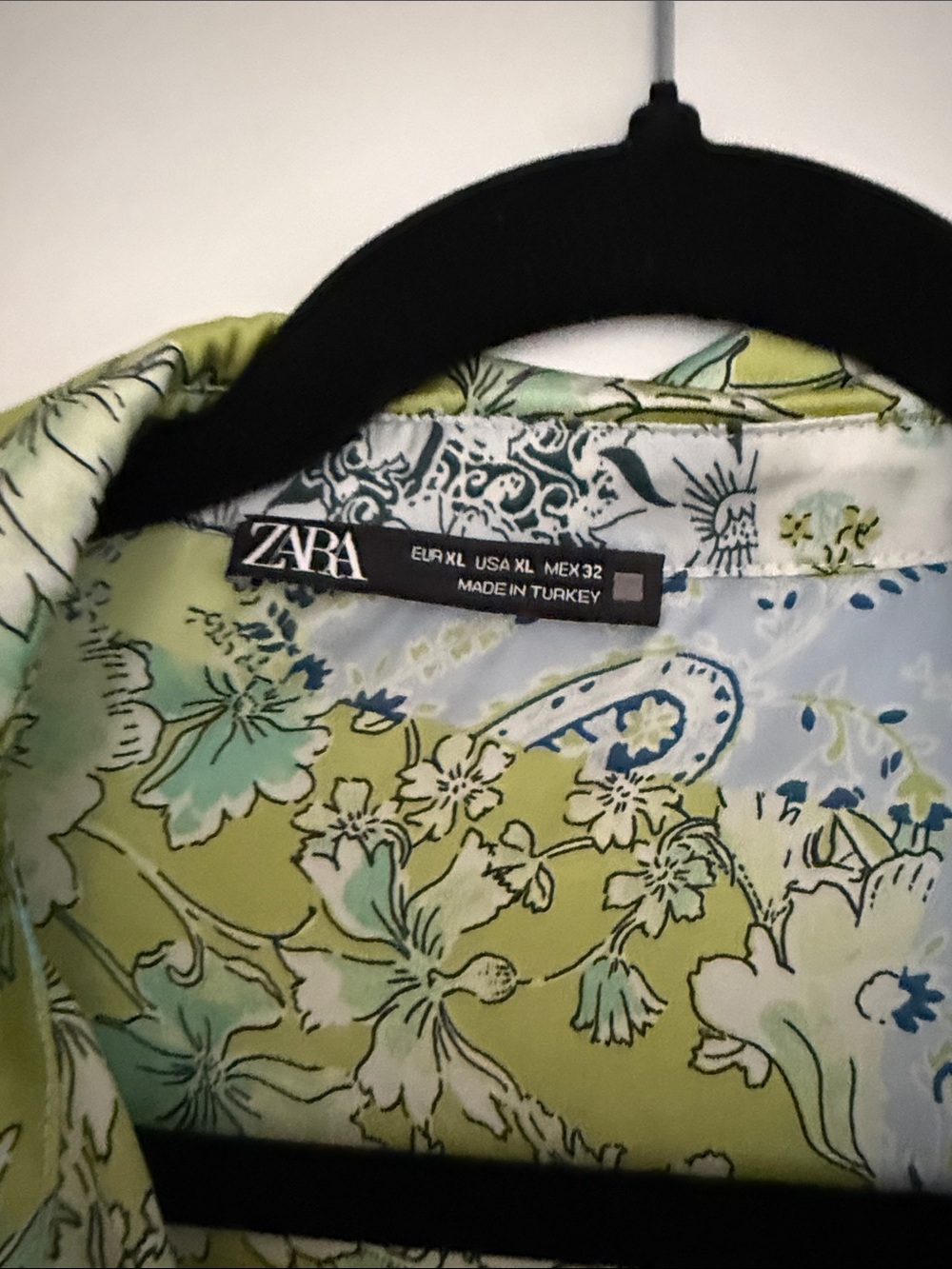 ZARA Green and Light Blue Floral Blouse - Picture 2 of 2